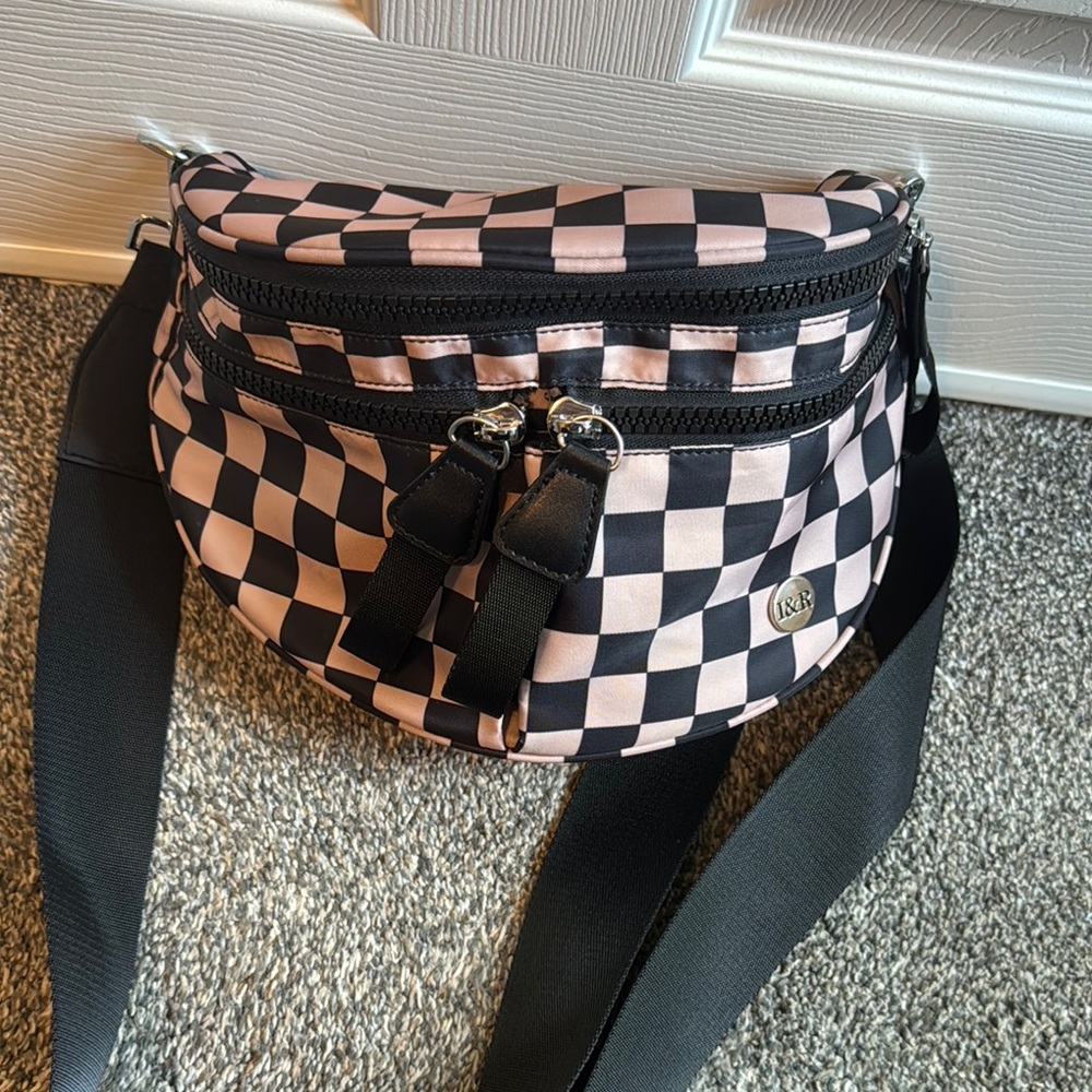 Iris and Rainbow checkered crossbody